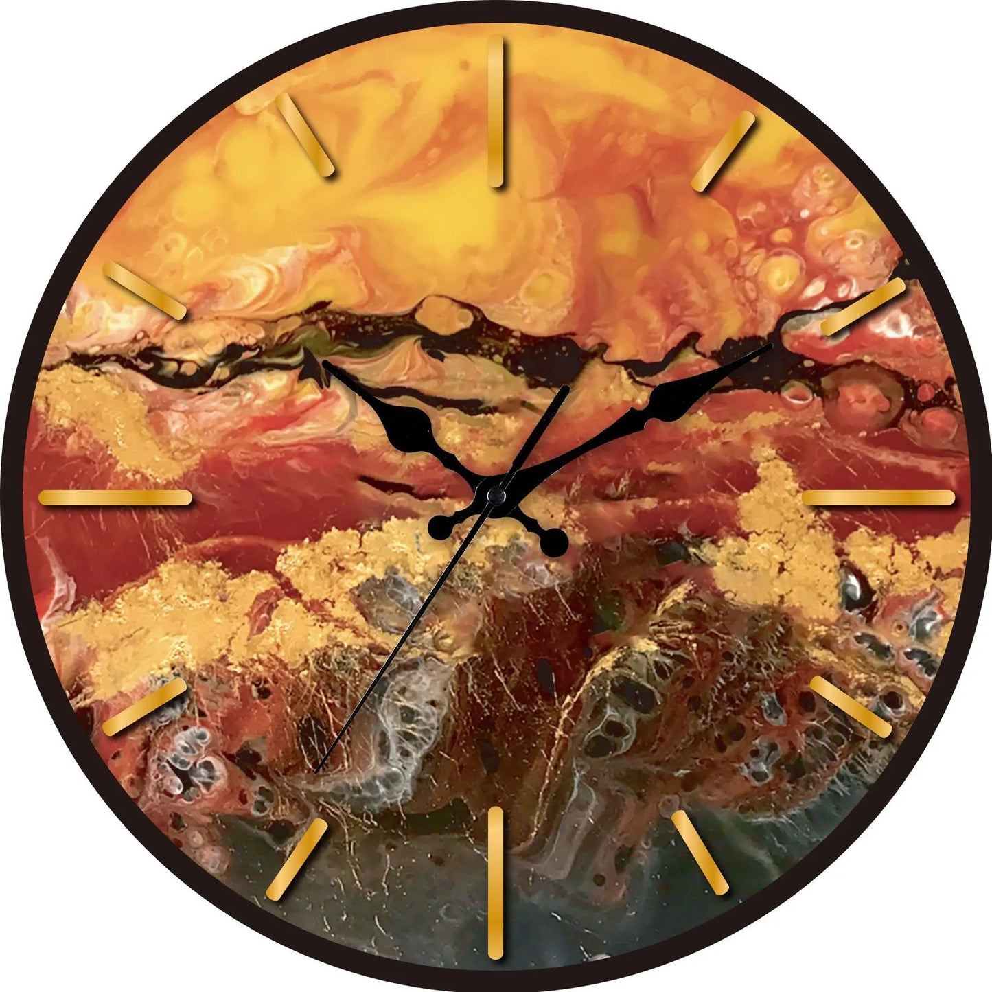 New Transparent Acrylic Wood Grain Wall Clock High Quality Luxury Wall Decoration Clocks for Living Room Bedroom Office Home