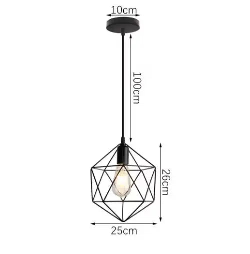 Vintage Pendant Lamp Iron Frame Ceiling Lighting Paint Restaurant Teahouse Chandelier Indoor Wrought Metal Modern Pendant Lights