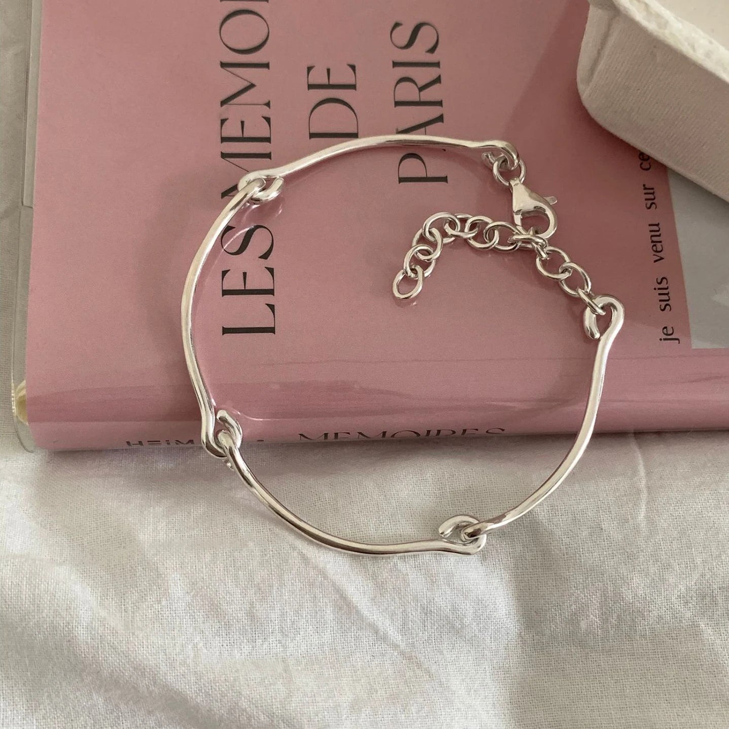 925 Sterling Silver Bracelet Geometric Cube Circle Punk Asymmetric Beaded For Woman Girl Fashion Jewelry Gift Dropship Wholesale