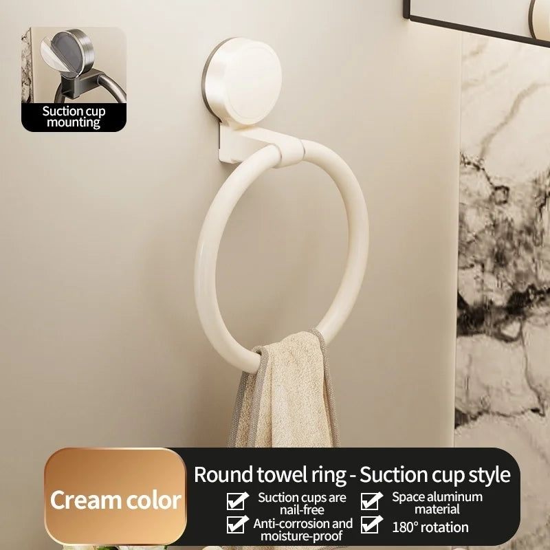 No Need To Drill Suction Cup bathroom towel ring Kitchen rag rack toilet wall hanging hand towel ring kitchen rag rack