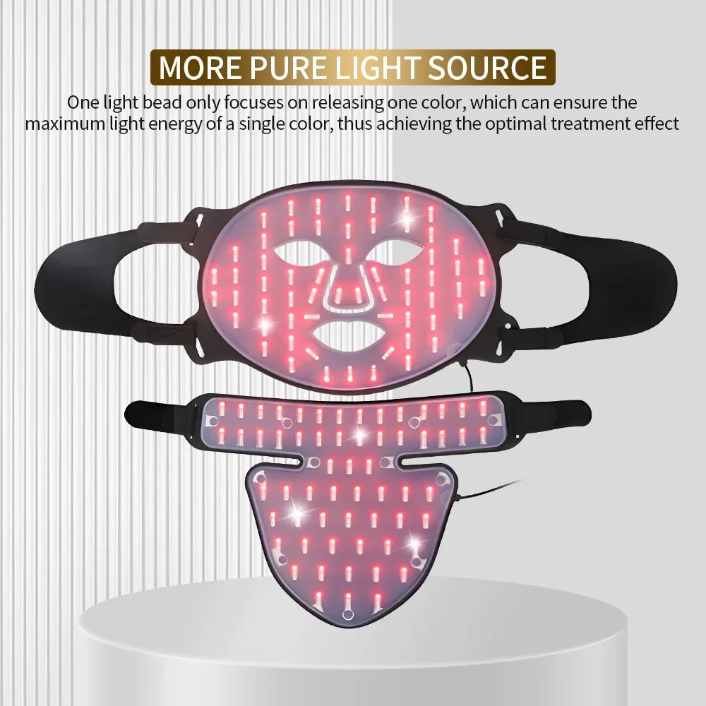4Color Silicone Facial Neck Mask Anti Aging Skin Rejuvenation Brighten Beauty Face Photon Mask