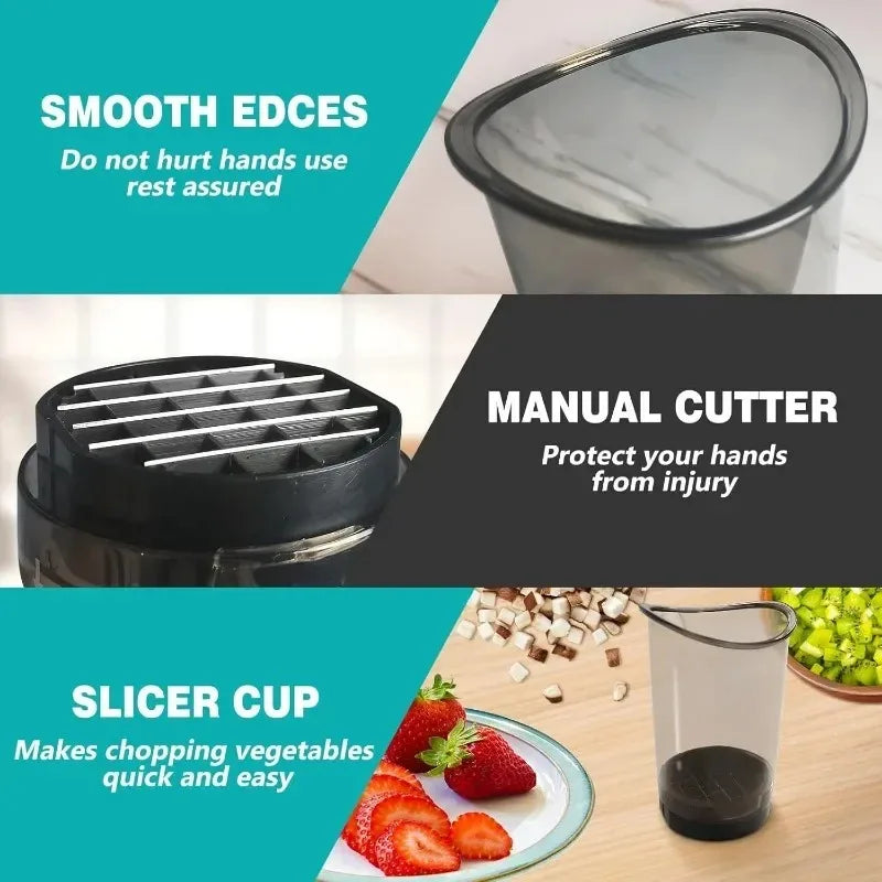 Precision Fruit Slicer Removable Blades Multi Function Kitchen Tool for Strawberries Bananas Vegetables Easy Dishwasher