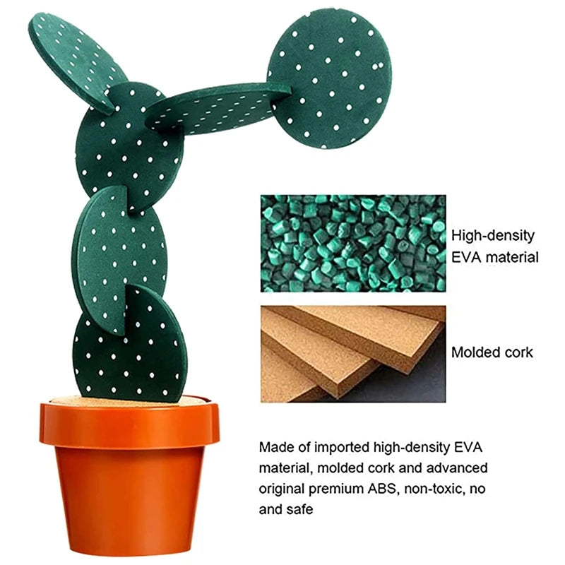 Cactus Household Heat Insulation EVA Non Slip DIY Friendly Hot Drink Cup Pad Placemat for Desktop Decoration T21C