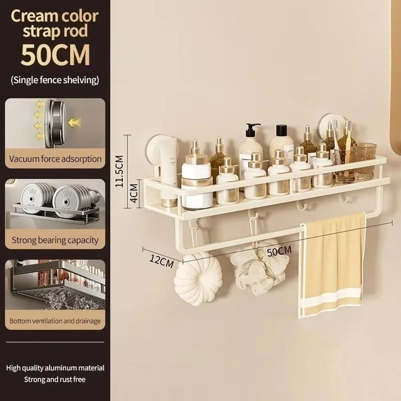 Suction cup storage rack, bathroom, non perforated artifact, toilet, washbasin, bathroom, wall mounted storage
