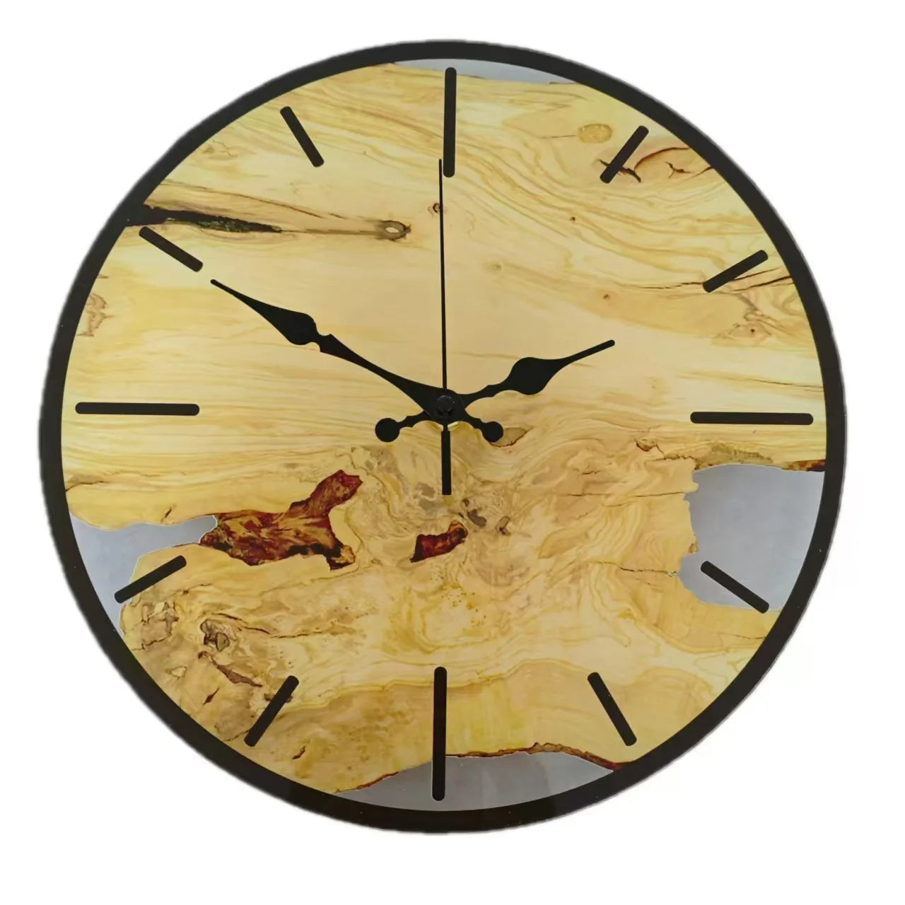 New Transparent Acrylic Wood Grain Wall Clock High Quality Luxury Wall Decoration Clocks for Living Room Bedroom Office Home