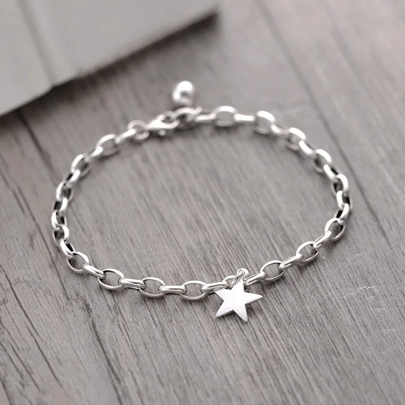 925 Sterling Silver Bracelet Geometric Cube Circle Punk Asymmetric Beaded For Woman Girl Fashion Jewelry Gift Dropship Wholesale