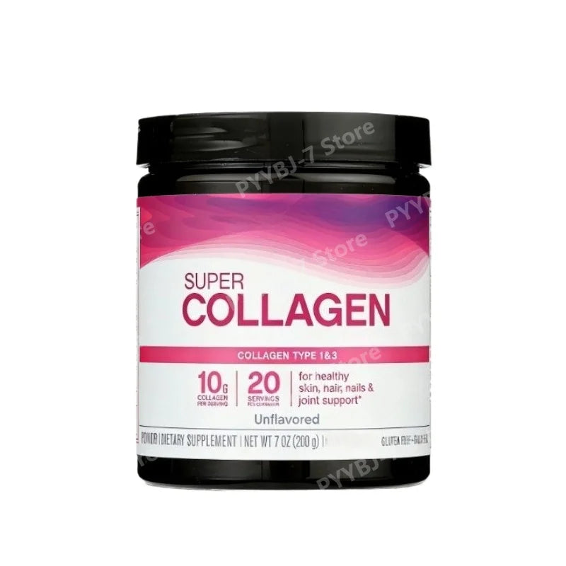 Super Collagen Powder A 6600mg Types 1 & 3 Unflavored 7 Ounces Bone Joint Skin Hair Nails Support Daily Nutritional Supplement