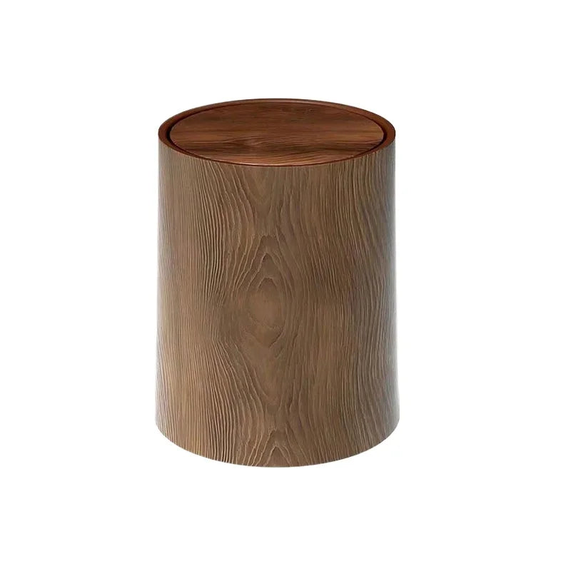 Retro Pp Plastics Wastebasket High-capacity Waterproof Trash Can Bathroom Recycle Bin Grain Kitchen Garbage Cube Home Decoration
