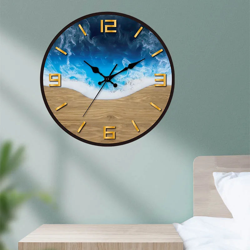 New Transparent Acrylic Wood Grain Wall Clock High Quality Luxury Wall Decoration Clocks for Living Room Bedroom Office Home