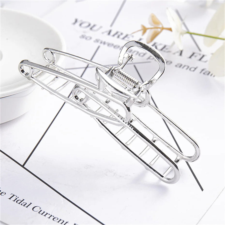Fashion Irregular Metal Hair Claw Vintage Hair Clips Crab Hairpin Simple Geometric Barrettes Headband Hair Accessories Headwear