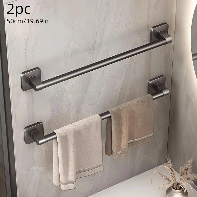 2pcs Bathroom Towel Rack Wall Mounted Towel Rack Saves Space Towel Rack Kitchen Storage Modern Decoration Without Drilling Holes