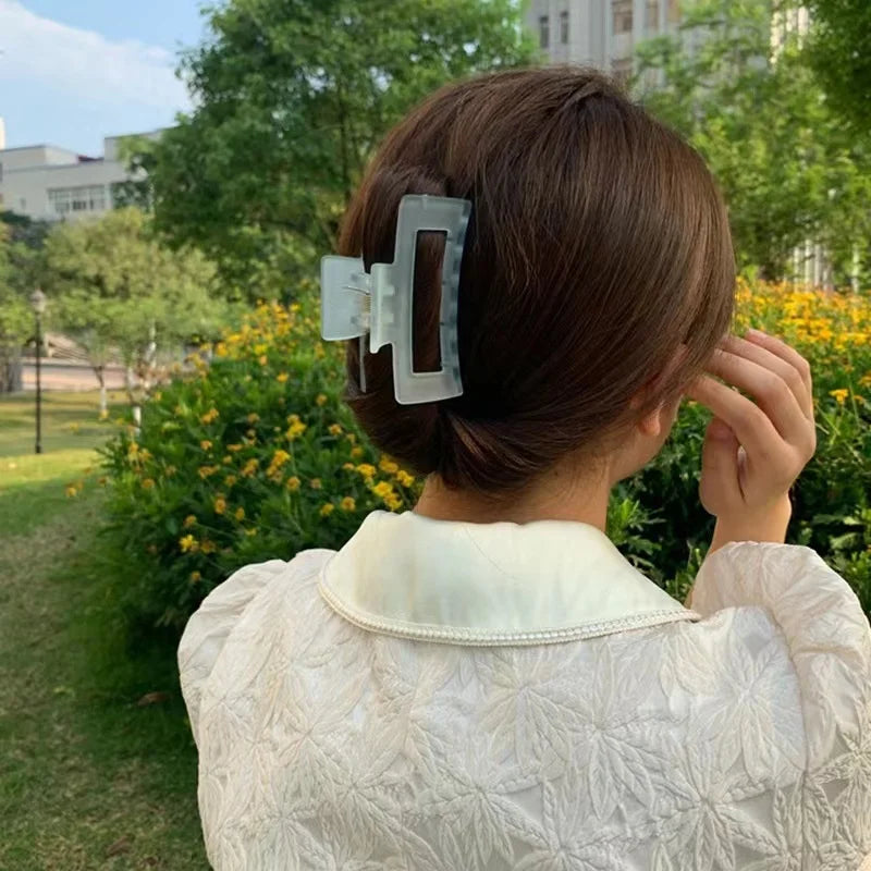 Korean Jelly Matte Gripping Clip Hairpin Trendy Simple Hair Claw Crab Barrettes Fashion For Girl Women Hair Accessories Headwear