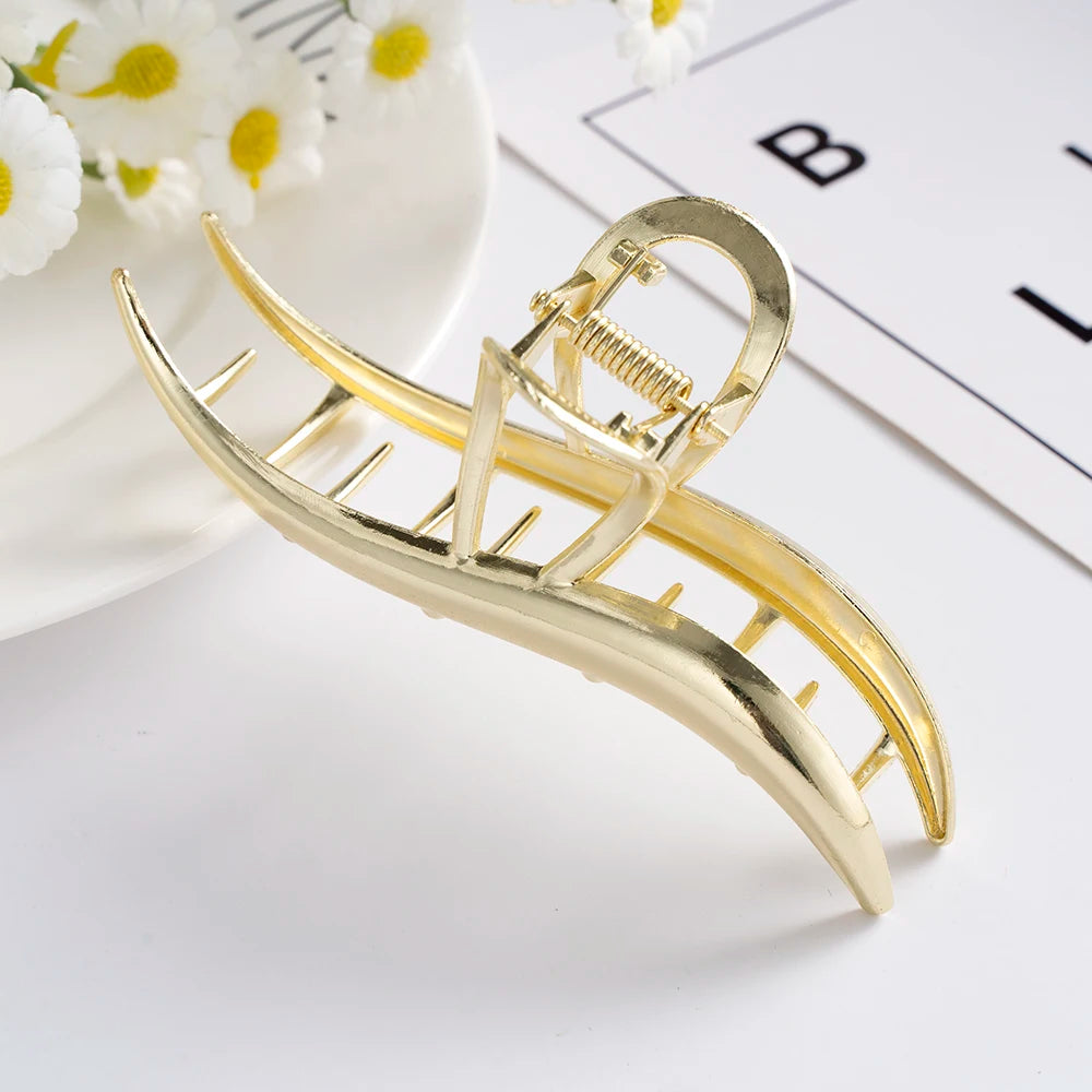 Women Alloy Hair Claw Barrettes Metal Hairpin Crab Hair Clips Bow Geometric Party Hair Accessories Women Girls Headwear Ponytail