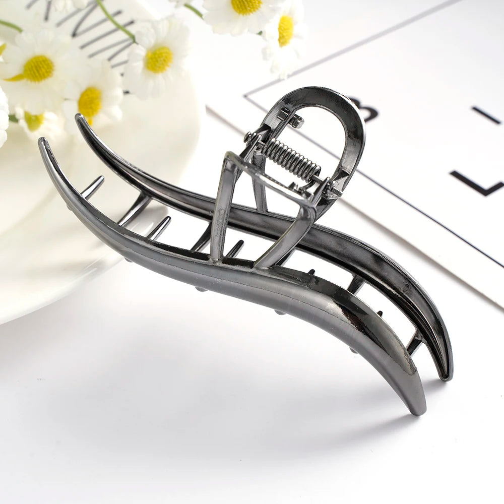 Women Alloy Hair Claw Barrettes Metal Hairpin Crab Hair Clips Bow Geometric Party Hair Accessories Women Girls Headwear Ponytail