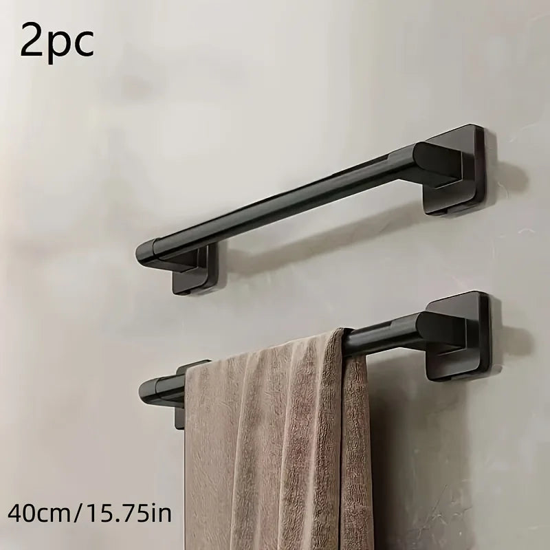 2pcs Bathroom Towel Rack Wall Mounted Towel Rack Saves Space Towel Rack Kitchen Storage Modern Decoration Without Drilling Holes