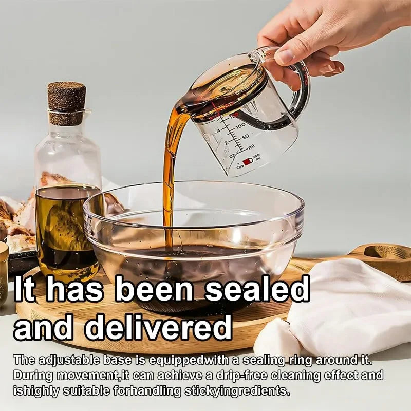 4-IN-1 Measuring Cup Adjustable MultiFunctional Measuring Cup with Scraper-Style Seal Base Kitchen Cube Cups Tools for Cooking