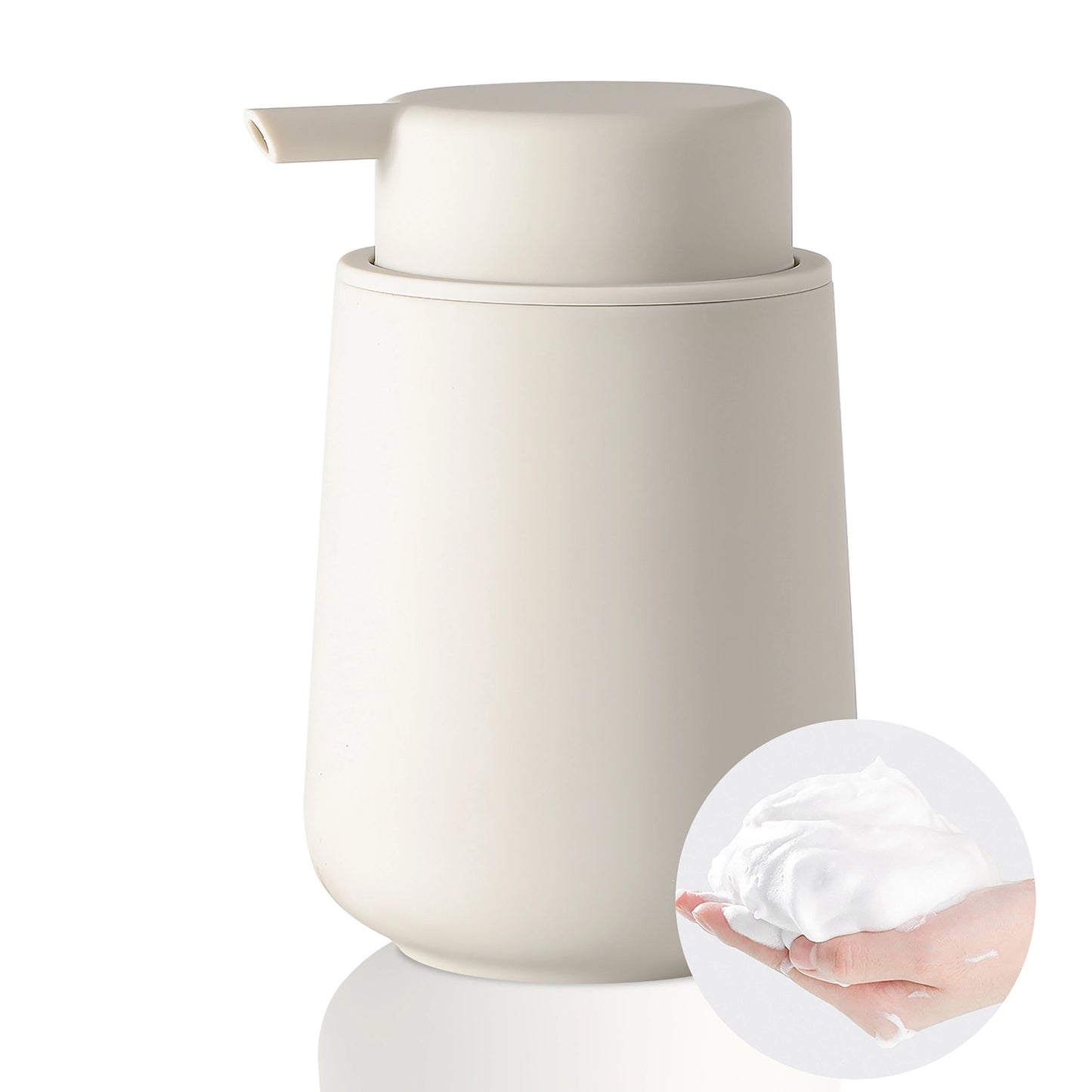 Matte Black Foaming Hand Soap Dispenser Plastic 11oz - Modern Minimalist Style for Bathroom & Kitchen Countertop Refillable