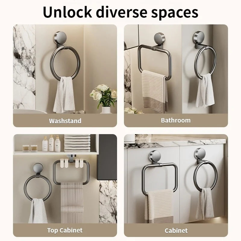 No Need To Drill Suction Cup bathroom towel ring Kitchen rag rack toilet wall hanging hand towel ring kitchen rag rack