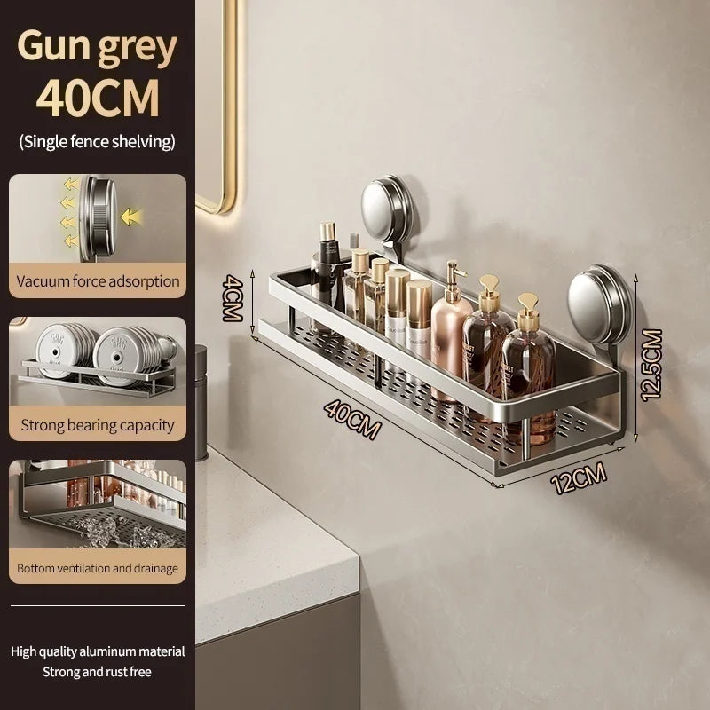 Suction cup storage rack, bathroom, non perforated artifact, toilet, washbasin, bathroom, wall mounted storage