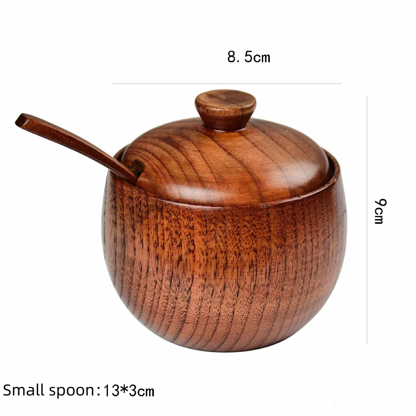 JUSTINLAU Wooden Salt Shaker Vintage Seasoning Jar with Lid Salt Cellar Sugar Spice Jar Chili Seasoning Container Jars Salt Box