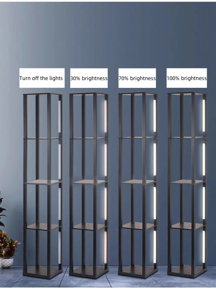 Living Room Floor Lamp Storage Rack Integrated Sofa Side Vertical Lamp Bedroom Bedside Table Lamp Decorative Lamp Display Rack