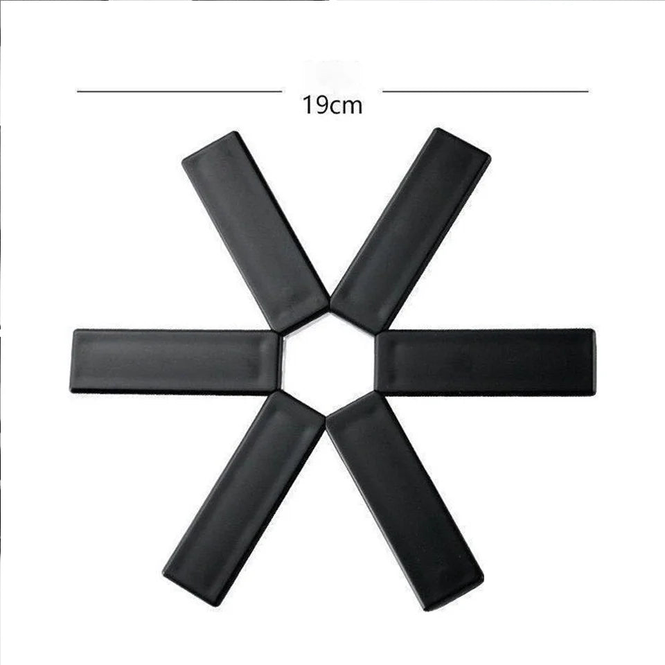 2PCS Foldable Pot Trivets Heat-resistant Pad Coaster Anti-scald Table Insulation Holder Collapsible Cross Design Kitchen Tools