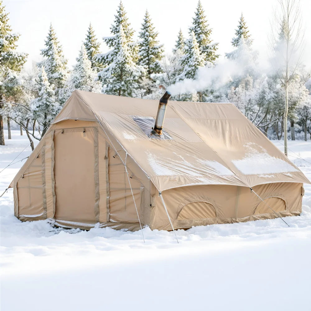 12㎡ Large Inflatable Camping Tent 4-8 people with Windows Portable Waterproof Sunscreencamping Tent Four Season Tents