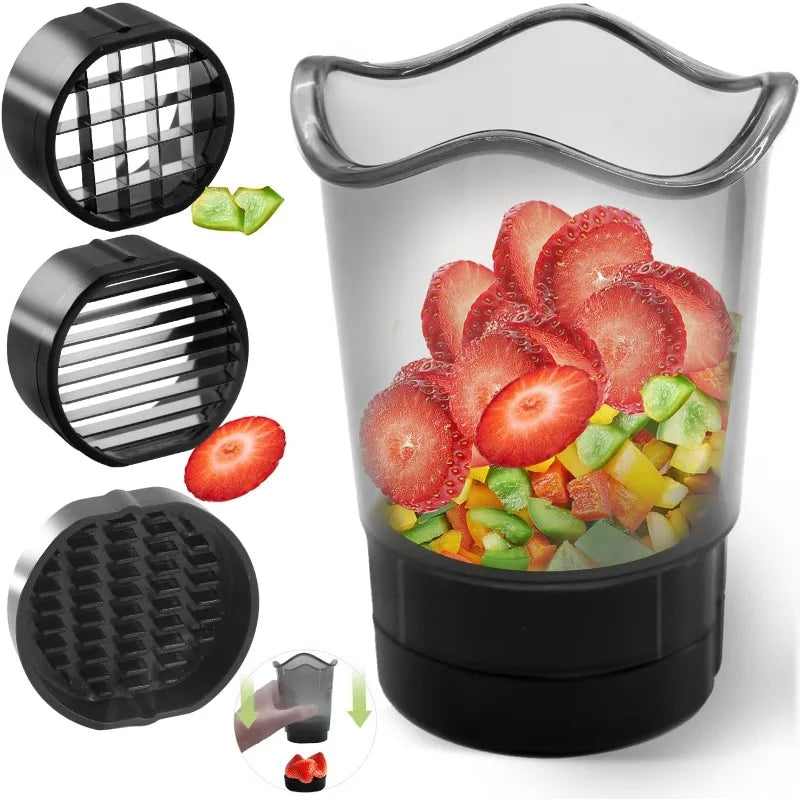 Precision Fruit Slicer Removable Blades Multi Function Kitchen Tool for Strawberries Bananas Vegetables Easy Dishwasher