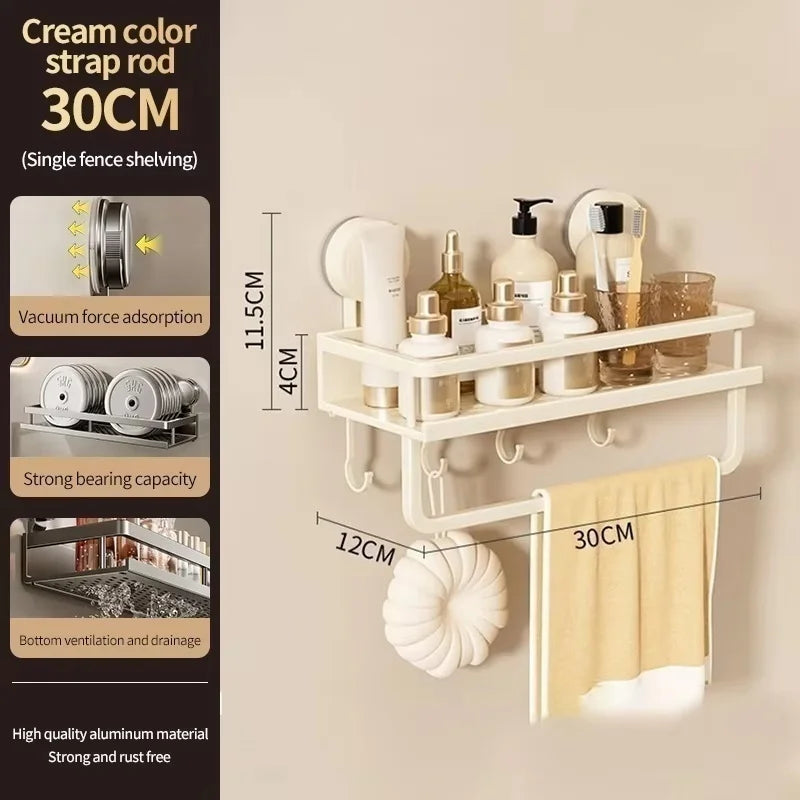 Suction cup storage rack, bathroom, non perforated artifact, toilet, washbasin, bathroom, wall mounted storage