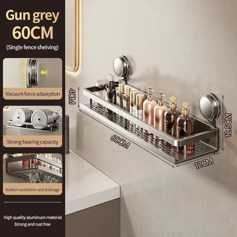 Suction cup storage rack, bathroom, non perforated artifact, toilet, washbasin, bathroom, wall mounted storage
