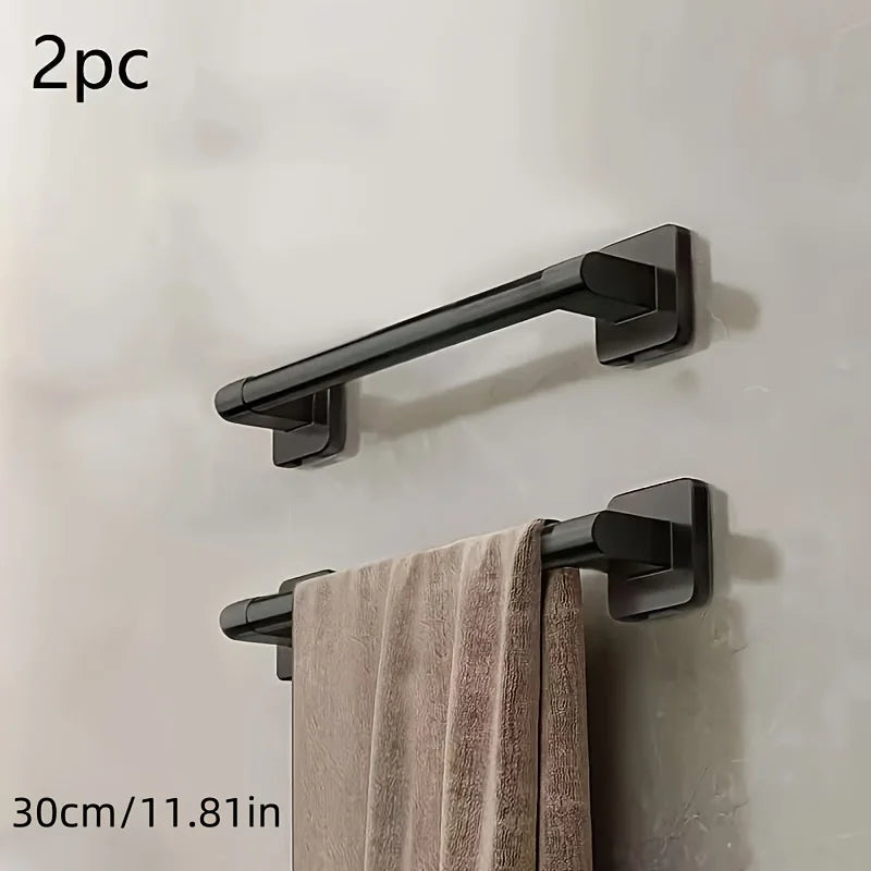 2pcs Bathroom Towel Rack Wall Mounted Towel Rack Saves Space Towel Rack Kitchen Storage Modern Decoration Without Drilling Holes