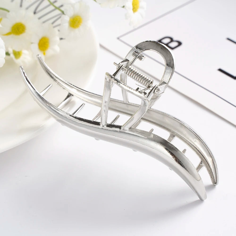 Women Alloy Hair Claw Barrettes Metal Hairpin Crab Hair Clips Bow Geometric Party Hair Accessories Women Girls Headwear Ponytail