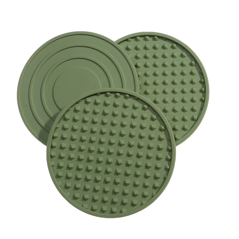 3/6Pcs Silicone Drink Coaster Heat Resistant Cup Dish Drying Mat Tabletop Protection Non-Slip Coasters for Drinks