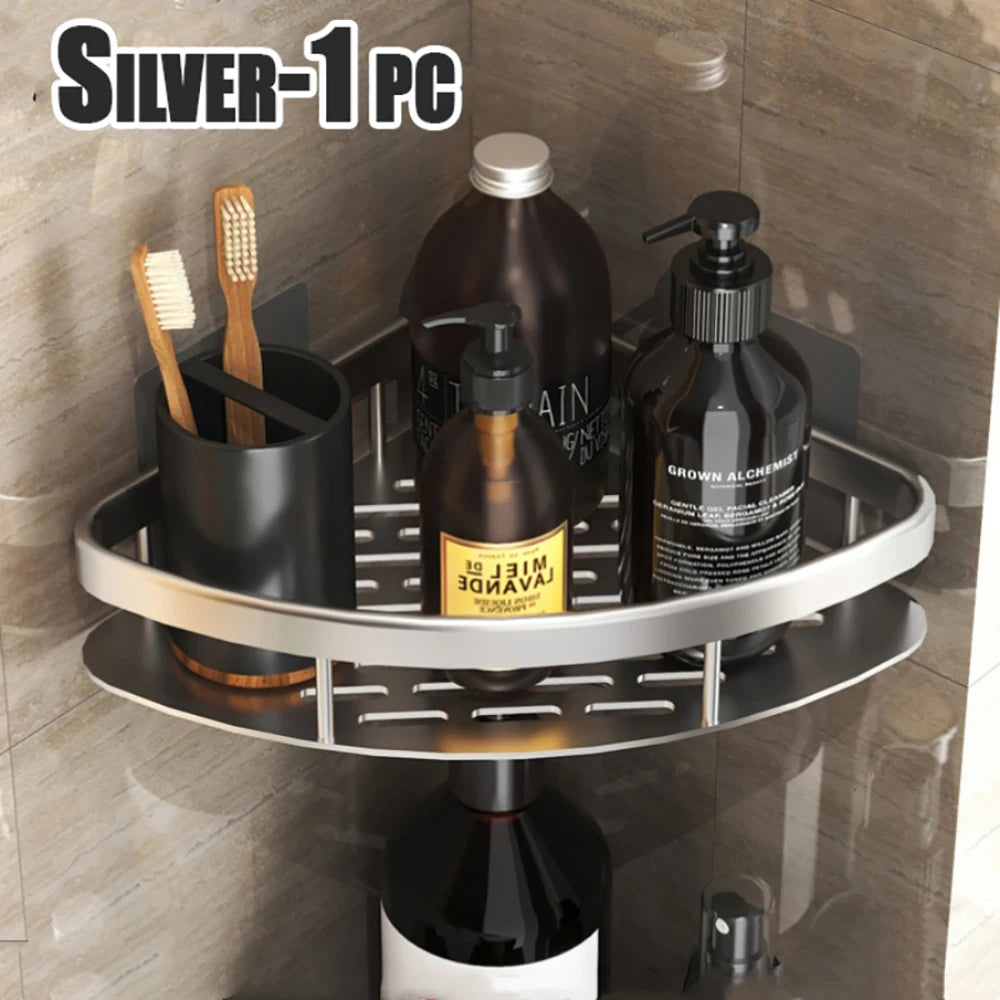 Bathroom Shelf Bathroom Towel Rack Shelves Wall Shower  Shampoo Rack No Drill Shelf Bathroom Tripod Storage Rack