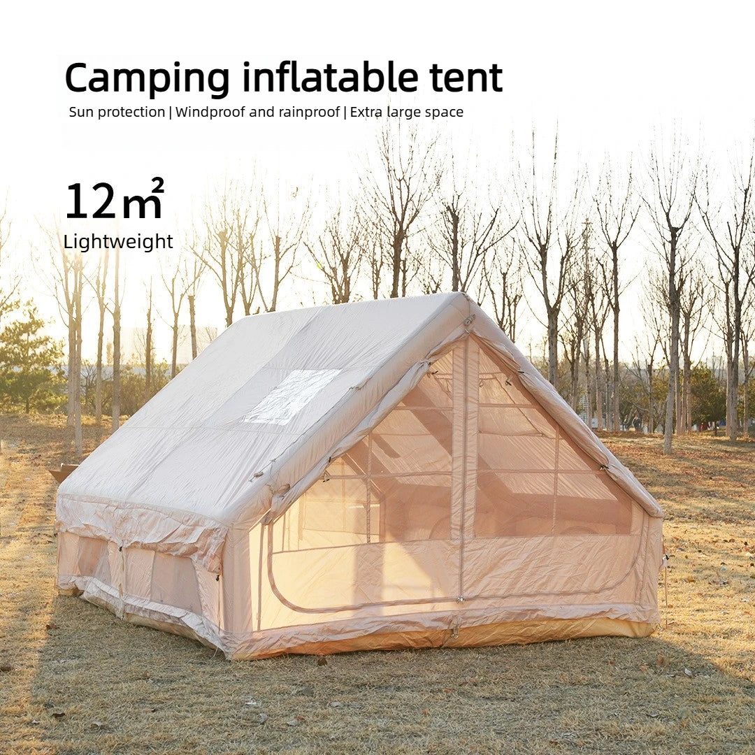 12㎡ Large Inflatable Camping Tent 4-8 people with Windows Portable Waterproof Sunscreencamping Tent Four Season Tents